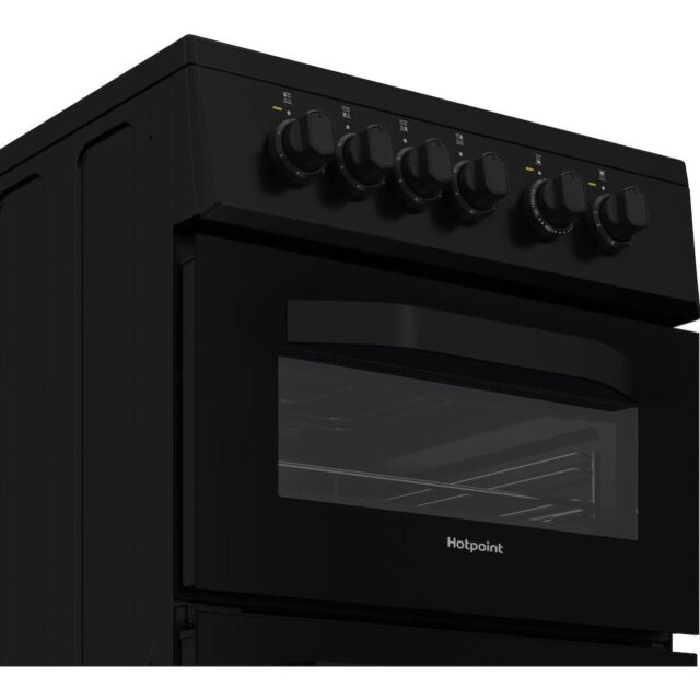 Hotpoint HTE5VCB Freestanding 50cm Electric Cooker with Ceramic Hob - Black
