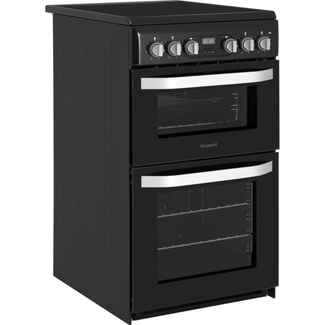 Hotpoint HD5V93CCB/UK Electric Freestanding 50cm Double Cooker - Black