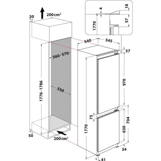Hotpoint HMCB 70301 UK Integrated Fridge Freezer
