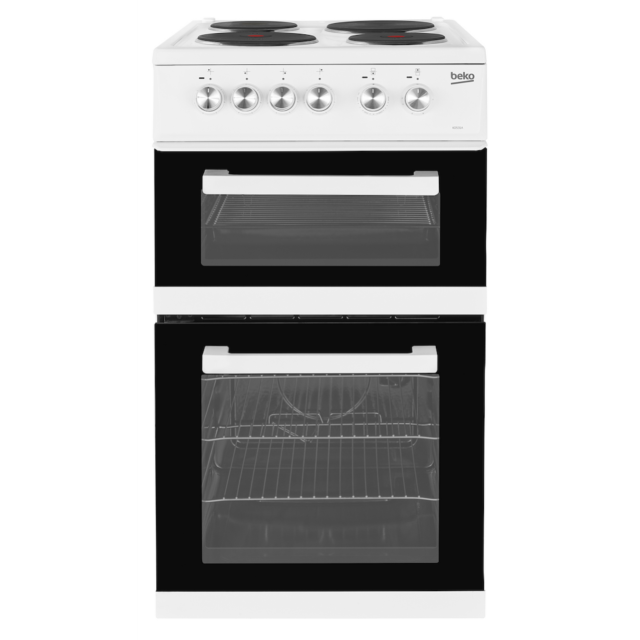 Beko KD531AW 50cm Electric Cooker with Solid Plate Hob - White
