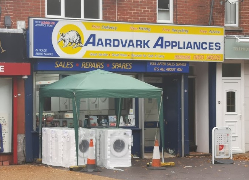 Aardvark Appliances Ltd shop front street-view.